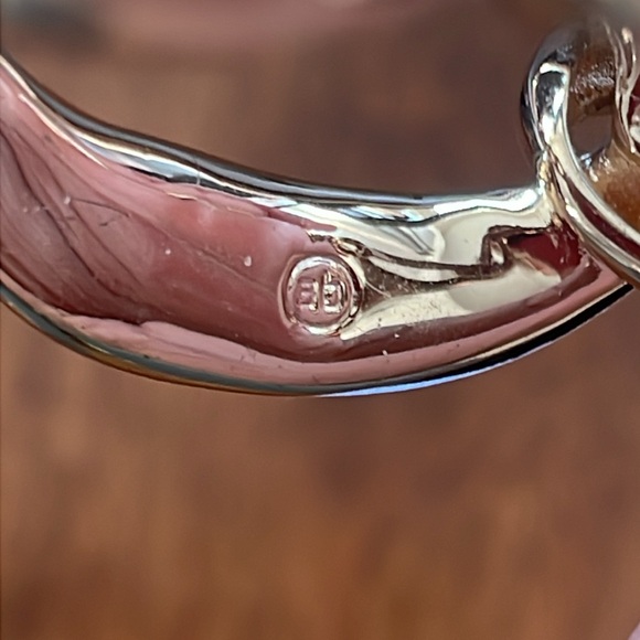 🎃 Alexis Bittar Metallic Gray Lucite Gold-Tone Chain Link Bangle Bracelet - Picture 6 of 12